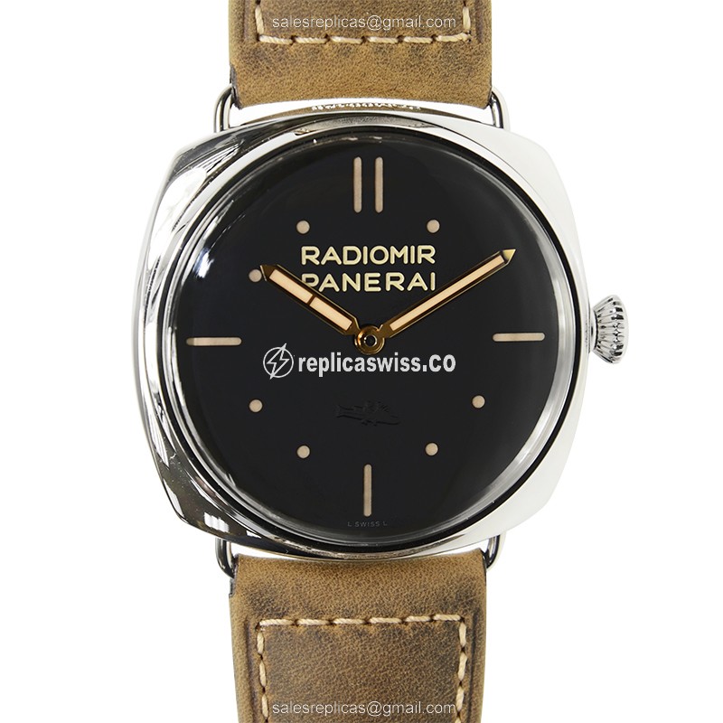 Panerai PAM00425 RADIOMIR - Manual Wind - Steel Case - Black Dial - Brown Cowhide Strap - Buckle Clasp - Luxury Replica RADIOMIR Watch