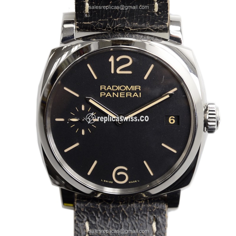 Panerai PAM00514 LUMINOR - Manual Wind - Steel Case - Black Dial - Black Cowhide Strap