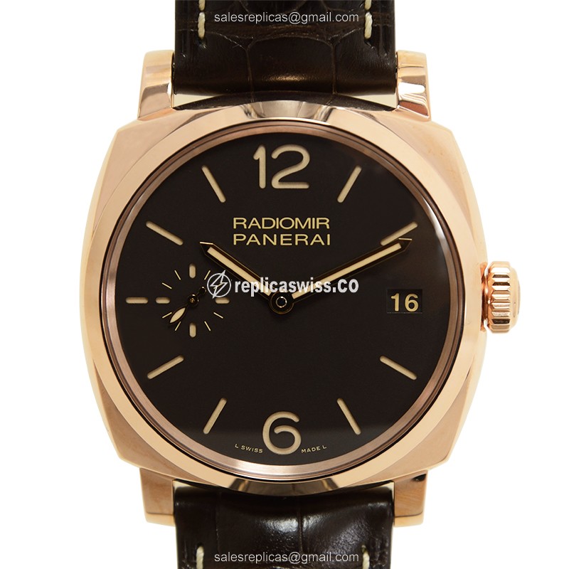 Panerai PAM00515 RADIOMIR - Manual - 18kt Rose Gold - Brown Dial - Brown Alligator Buckle - Luxury Replica RADIOMIR Watch
