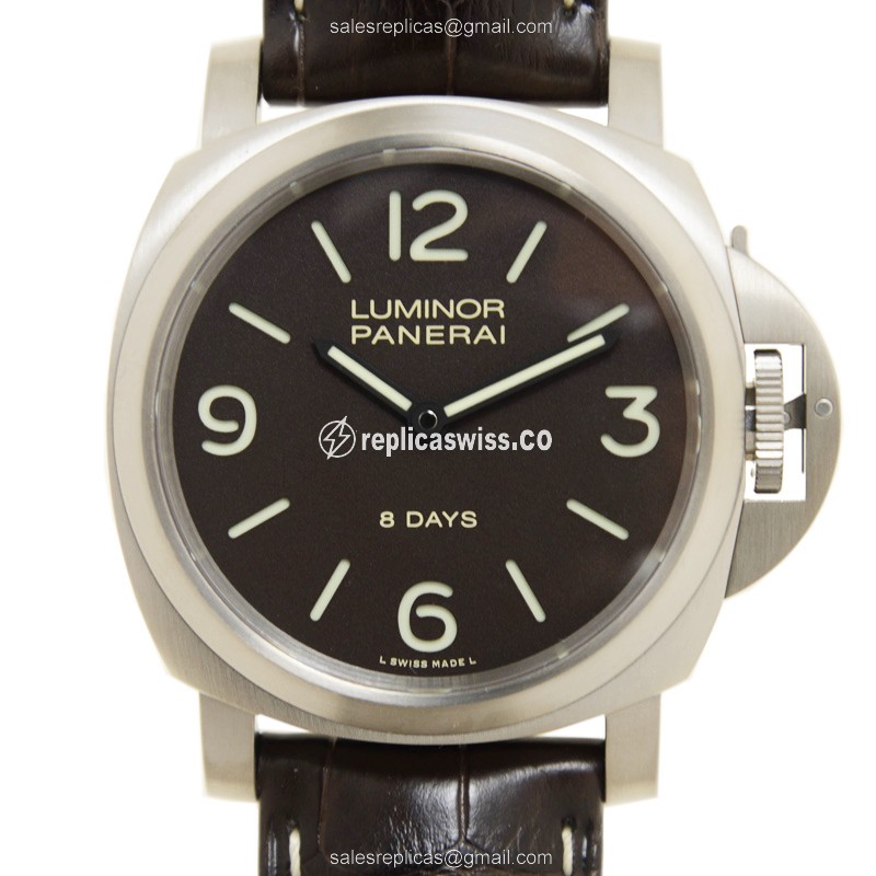 Panerai PAM00562 LUMINOR - Manual - Titanium Case - Brown Dial - Alligator Strap - Buckle Clasp