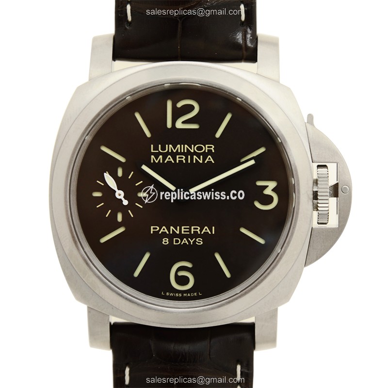 Panerai PAM00564 LUMINOR Replica - Manual - Stainless Steel - Black Dial - Alligator Black Buckle - Luxury Replica LUMINOR Watch
