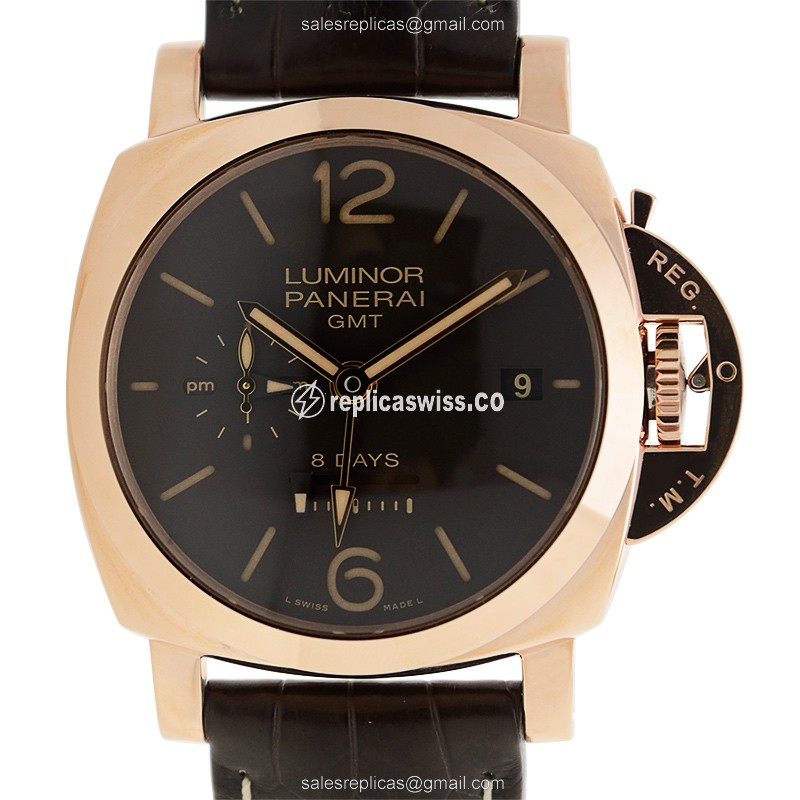 Panerai PAM00576 LUMINOR - Manual - 18kt Gold - Brown - Alligator Brown Buckle