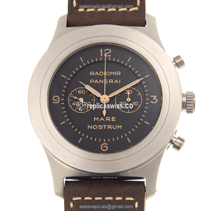 Panerai PAM00603 RADIOMIR - Manual Wind - Titanium Case - Gray Dial - Brown Cowhide Strap - Luxury Replica RADIOMIR Watch