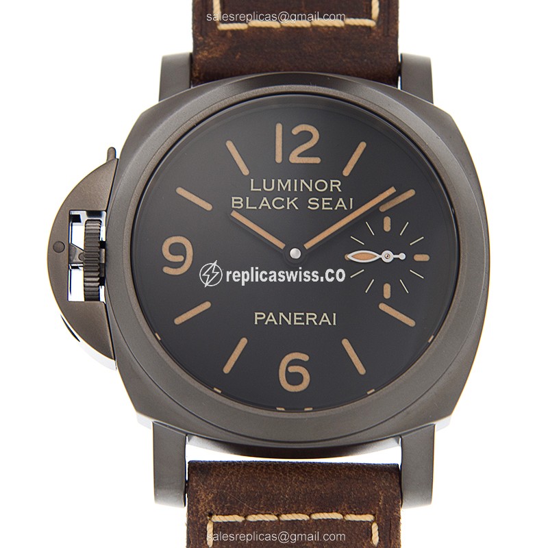 Panerai PAM00649 LUMINOR - Manual - Steel Case - Black Dial - Brown Leather Strap