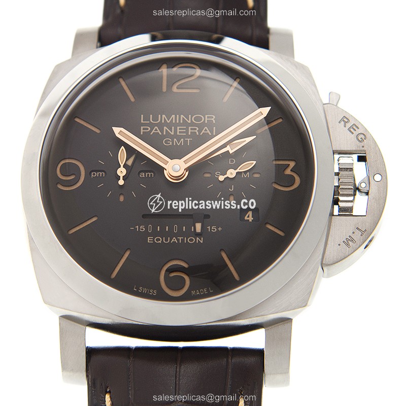 Panerai PAM00656 LUMINOR - Manual Wind - Titanium Case - Brown Dial - Brown Alligator Strap
