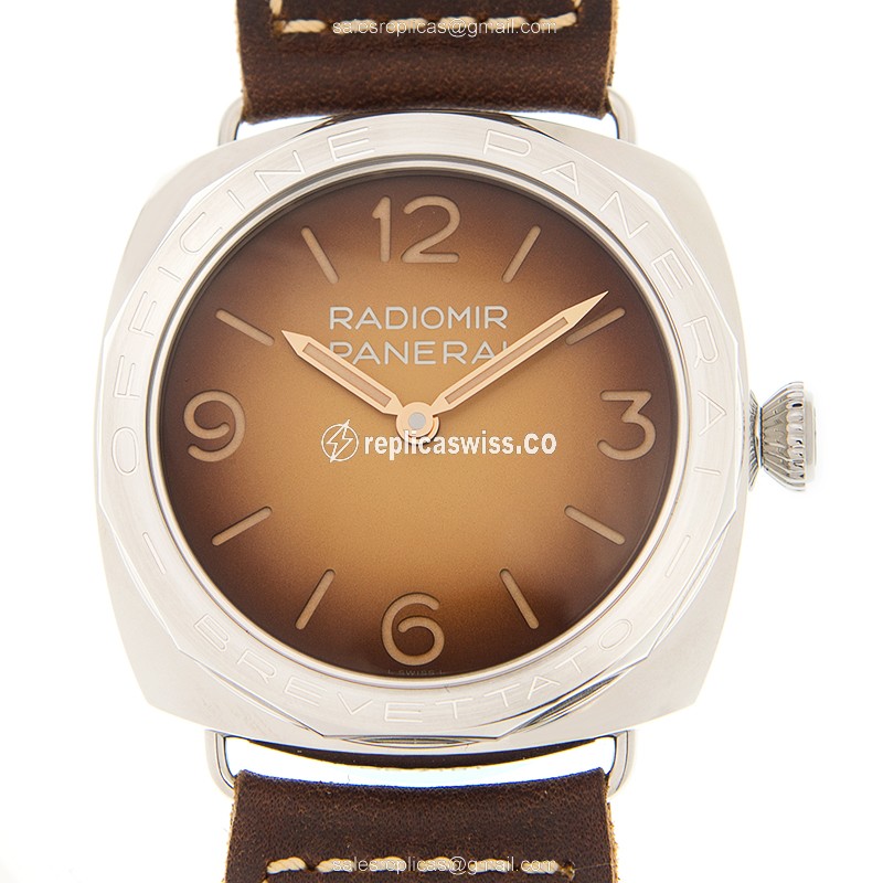 Panerai PAM00687 RADIOMIR - Manual - Steel Case - Brown Dial - Brown Cowhide Strap - Buckle Clasp - Luxury Replica RADIOMIR Watch