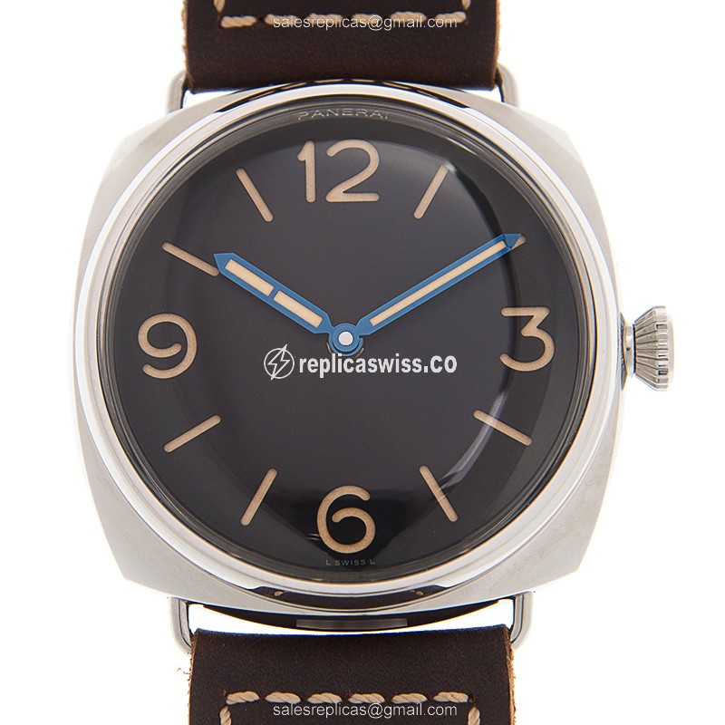 Panerai PAM00721 RADIOMIR - Manual - Steel Case - Black - Brown Leather Strap - Buckle Clasp - Luxury Replica RADIOMIR Watch