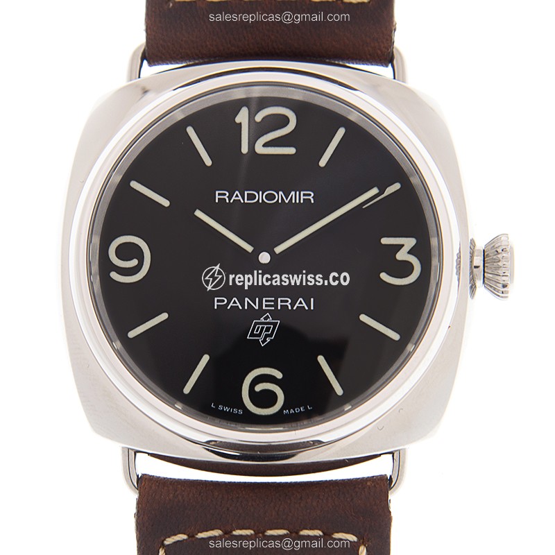 Panerai PAM00753 RADIOMIR - Manual - Steel - Black - Brown Leather - Buckle - Luxury Replica RADIOMIR Watch