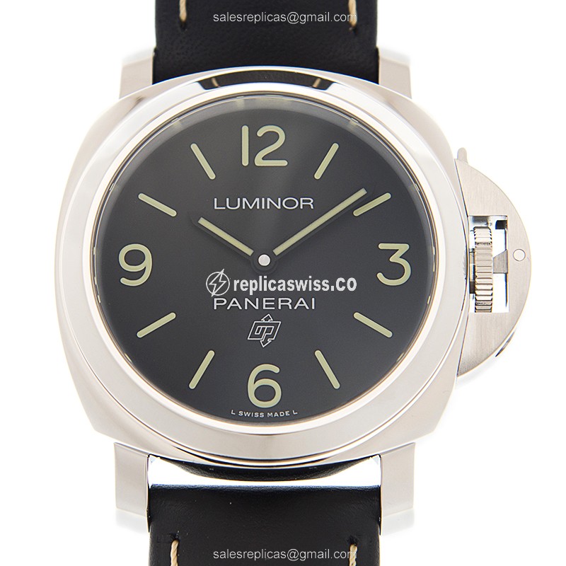 Panerai PAM00773 LUMINOR Manual - Black Dial - Steel Case - Leather Black Strap - Luxury Replica LUMINOR Watch