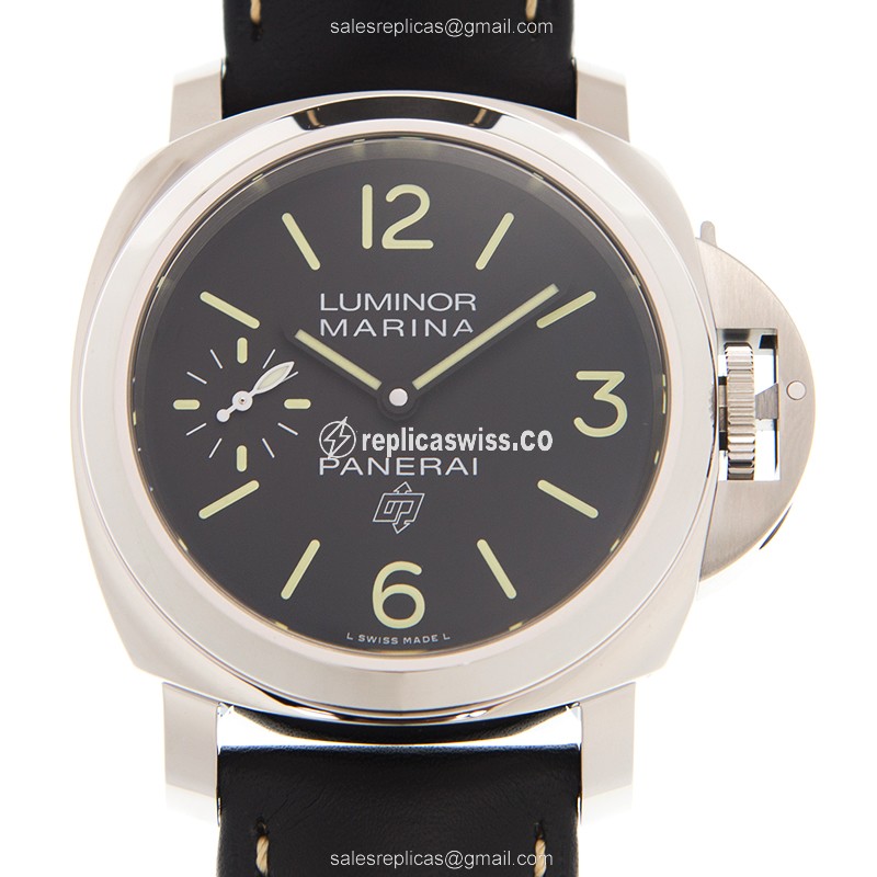 Panerai PAM00776 LUMINOR Manual - Black Dial - Leather Strap - Buckle Clasp