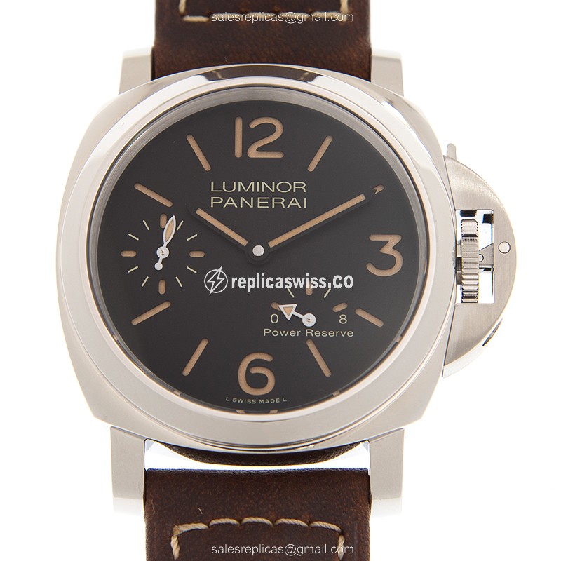 Panerai PAM00795 LUMINOR - Manual - Steel Case - Black Dial - Brown Leather Strap - Buckle Clasp - Luxury Replica LUMINOR Watch