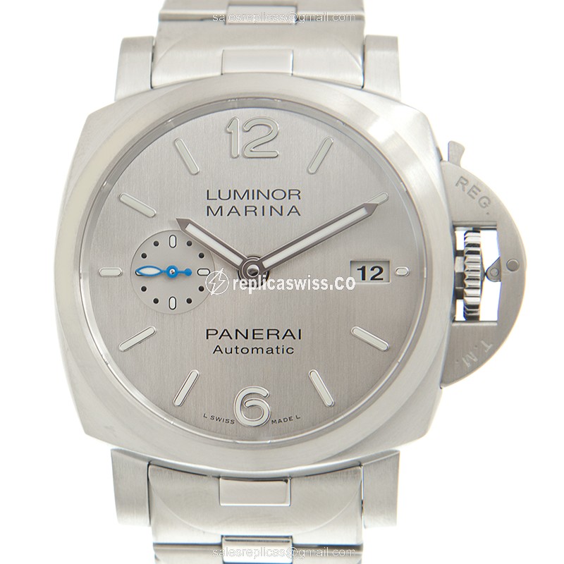 Panerai PAM00977 Replica - Automatic - Steel Case - Silver Dial - Silver Strap