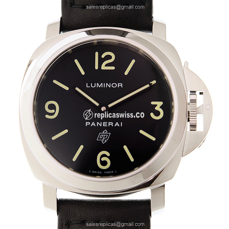 Panerai PAM01000 LUMINOR - Manual - Steel Case - Black Dial - Black Cowhide Strap - Buckle Clasp - Luxury Replica LUMINOR Watch