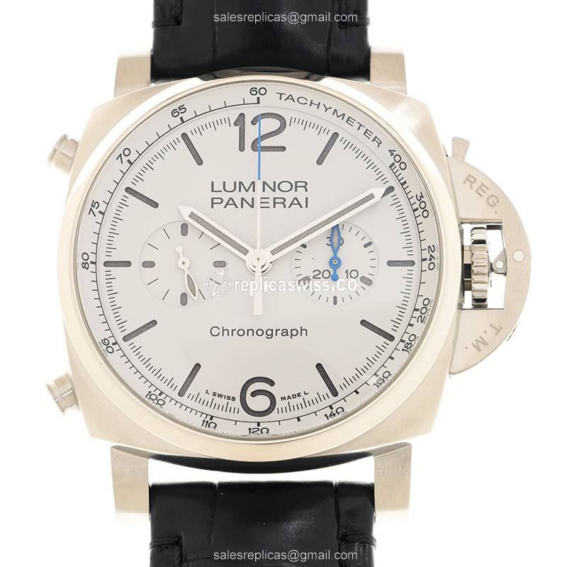 Panerai PAM01218 Replica - Automatic - Stainless Steel - White Dial - Black Alligator Buckle