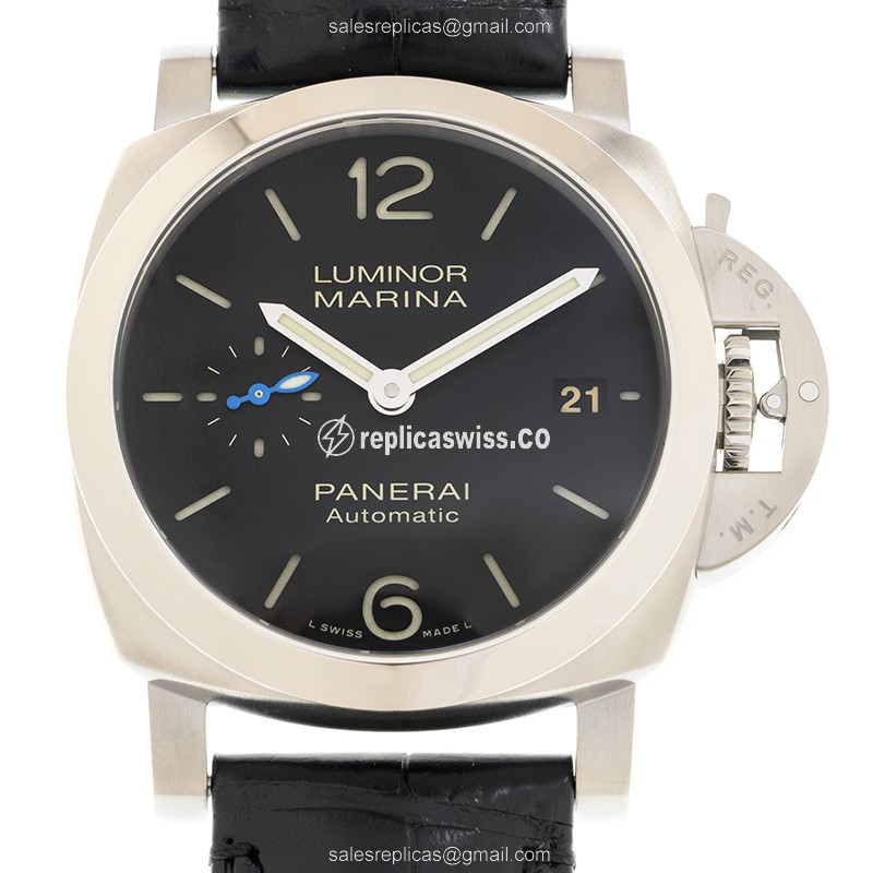 Panerai Luminor Marina Replica - Automatic - Stainless Steel - Black - Alligator Black - Luxury Replica LUMINOR MARINA Watch