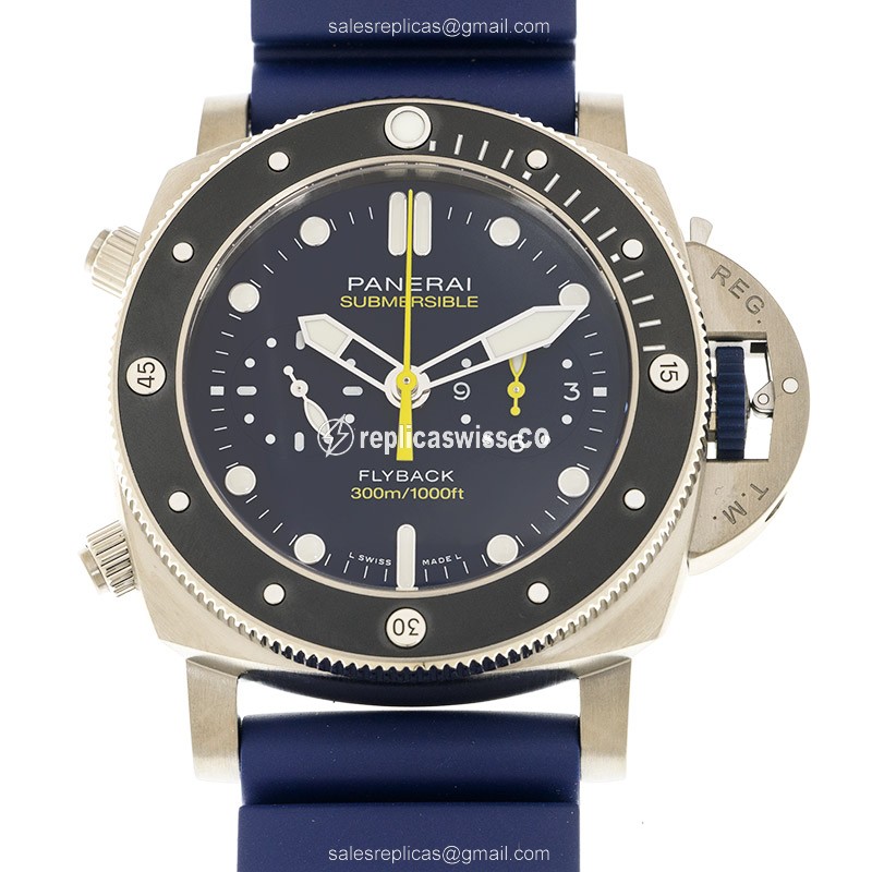 Panerai PAM01291 Replica - Automatic - Blue Steel - Rubber Blue Buckle - Luxury Panerai Watch