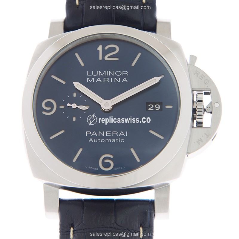 Panerai PAM01313 Replica - Automatic - Steel Case - Blue Dial - Blue Alligator Strap
