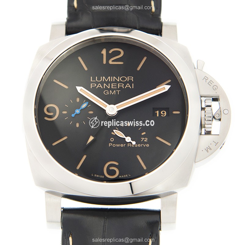 Panerai PAM01321 LUMINOR - Automatic - Black Dial - Steel Case - Black Alligator Strap - Buckle Clasp