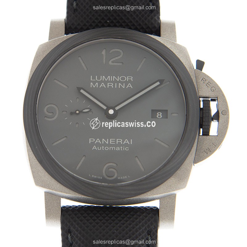 Panerai PAM01662 Replica - Automatic - Carbon Fiber - Gray Dial - Rubber Strap - Grey Buckle