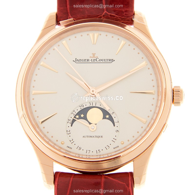 Jaeger-Lecoultre Q1252520 Replica - Ultra Thin - Automatic - 18kt Rose Gold - White Dial