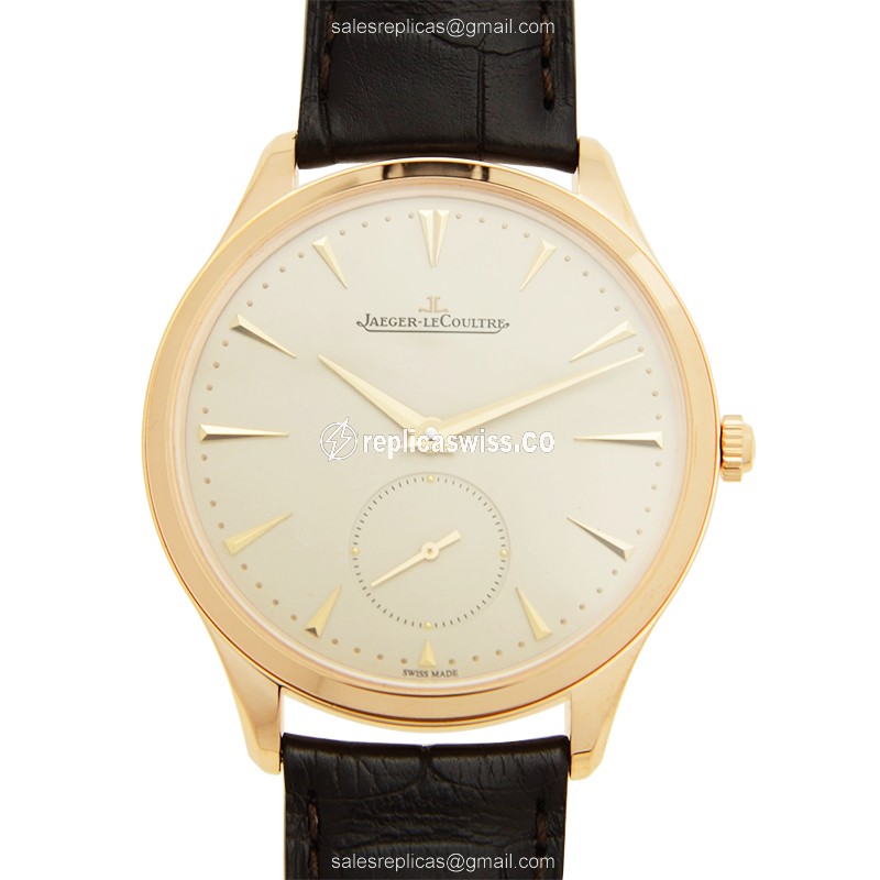 Jaeger-Lecoultre Q1272510 Replica - Ultra Thin - Automatic - 18kt Rose Gold - Beige Dial