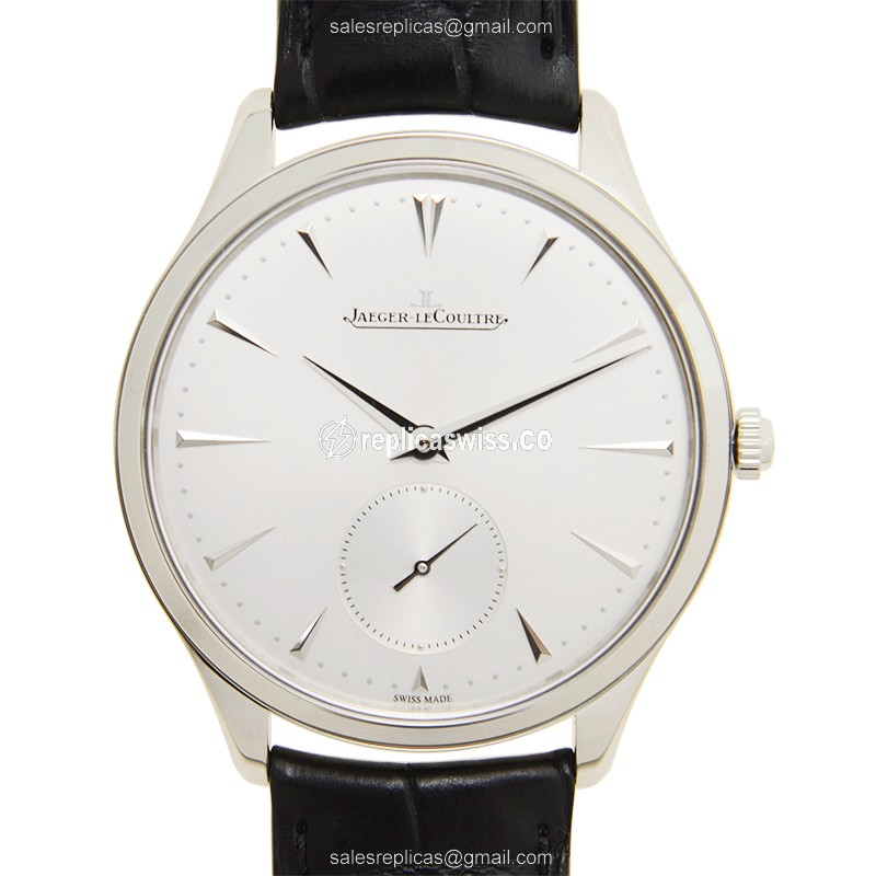 Jaeger-Lecoultre Q1278420 Replica - Ultra Thin - Automatic - Silver Dial - Steel Case - Black Alligator Strap