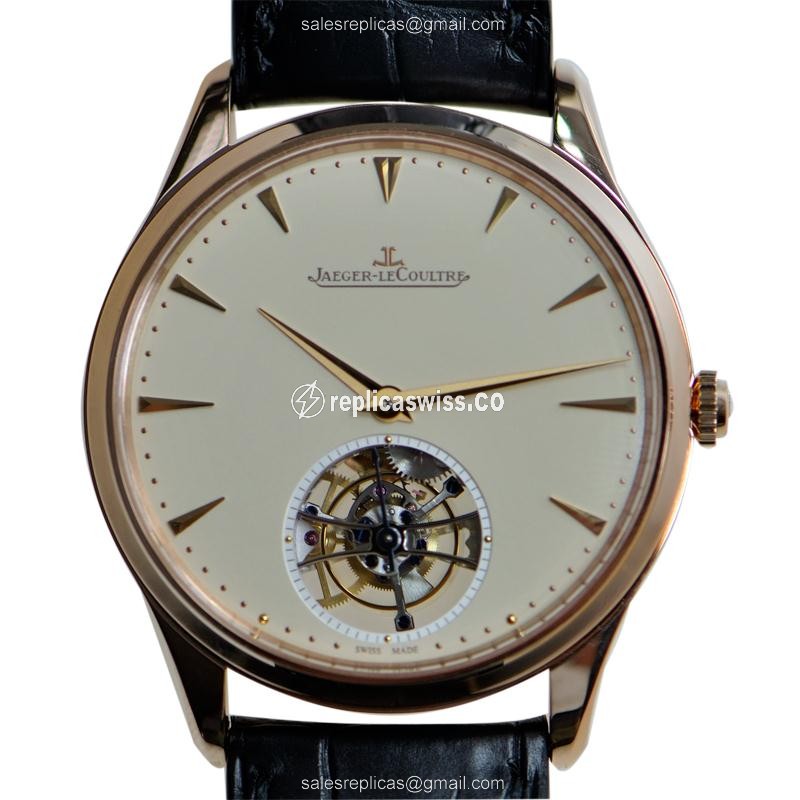 Jaeger-Lecoultre Q1322410 Replica - Ultra Thin - Automatic - 18kt Rose Gold - Beige Dial