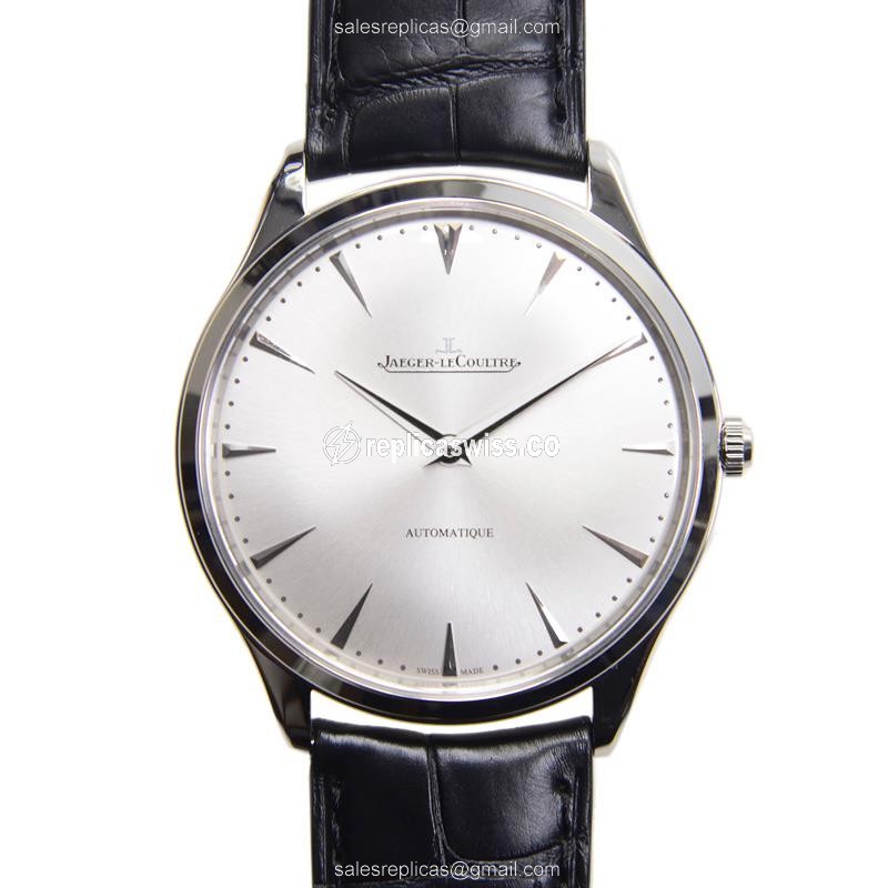 Jaeger-Lecoultre Q1338421 Master Ultra Thin - Auto - Silver Dial - Steel Case - Black Alligator Strap - Luxury Replica MASTER ULTRA THIN Watch