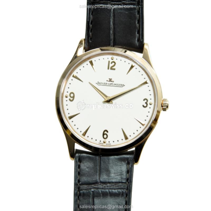 Jaeger-Lecoultre Q1342420 Replica - Manual Wind - 18kt Rose Gold - Beige Dial - Alligator Black Strap