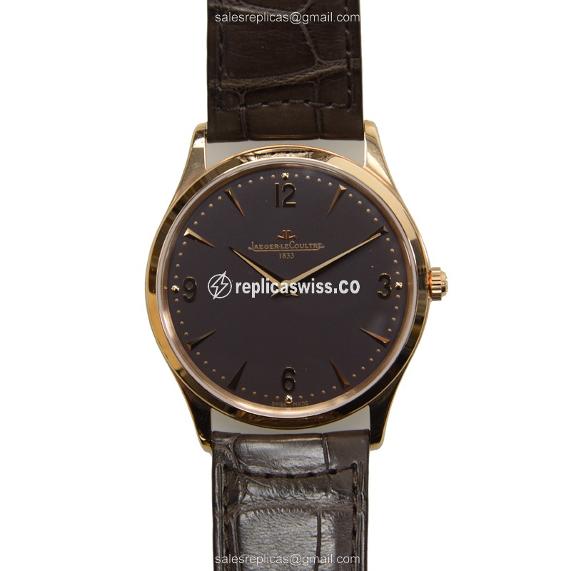 Jaeger-Lecoultre Q1342450 Replica - Manual - 18kt Rose Gold - Brown Dial - Alligator Brown Strap