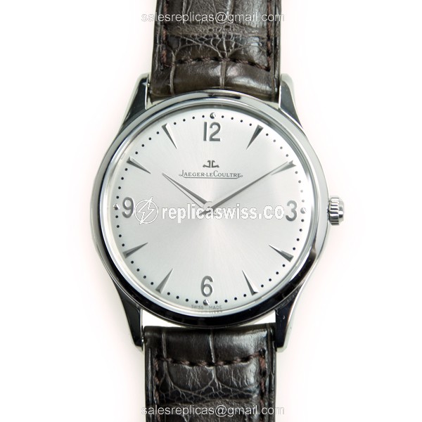 Jaeger-Lecoultre Q1348420 Master Ultra Thin - Manual Wind - Silver Dial - Steel Case - Brown Alligator Strap