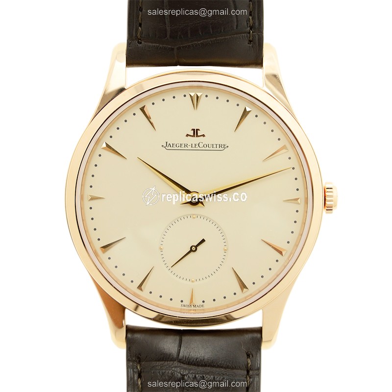 Jaeger-Lecoultre Q1352520 Replica - Ultra Thin - Automatic - 18kt Rose Gold - Beige Dial
