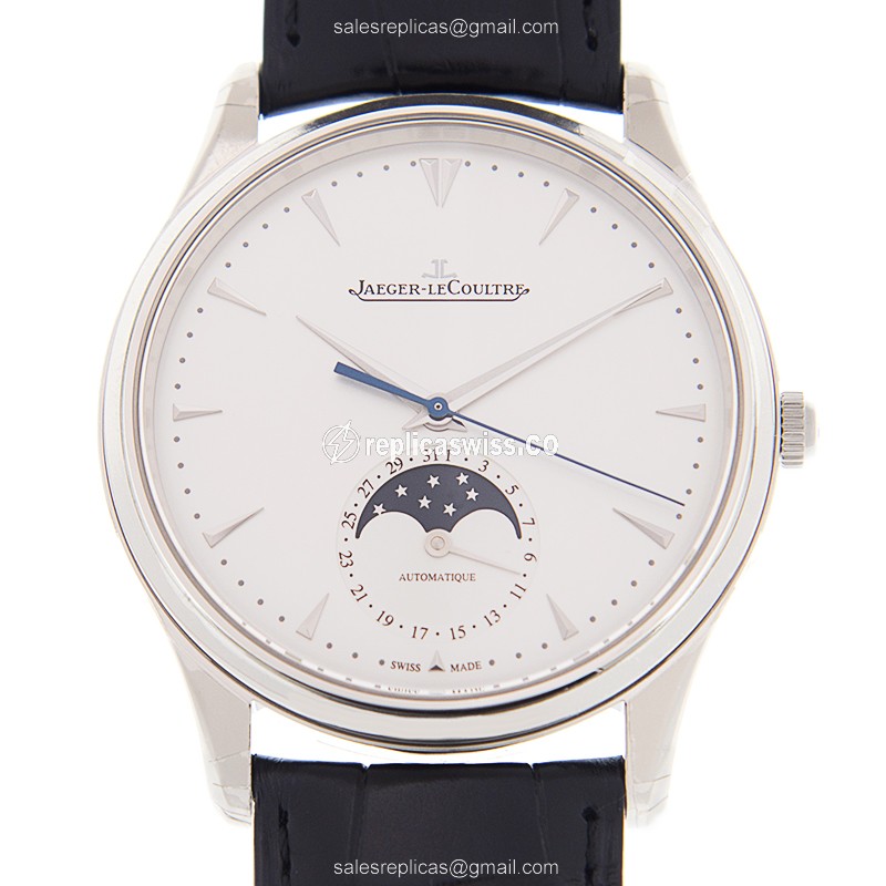 Jaeger-Lecoultre Q1368420 Replica - Ultra Thin - Automatic - Silver Dial - Steel Case - Black Alligator Strap