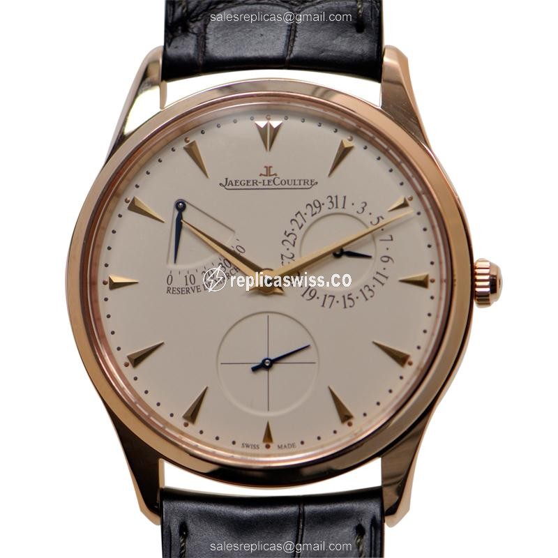 Jaeger-Lecoultre Q1372520 Replica - Ultra Thin - Automatic - 18kt Rose Gold - Beige Dial