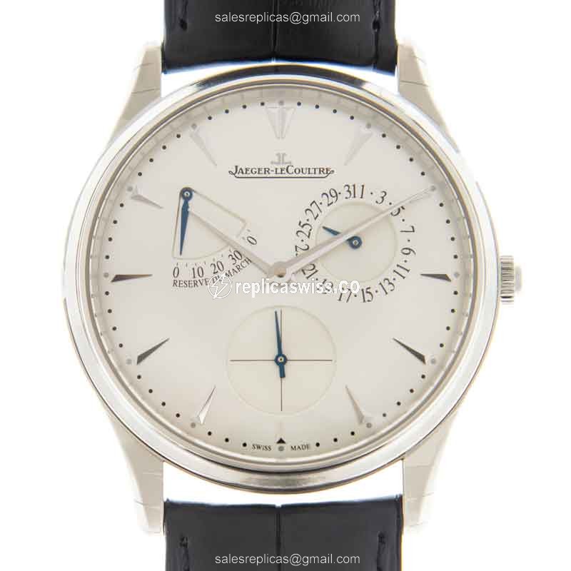 Jaeger-Lecoultre Q1378420 Replica - Ultra Thin - Automatic - Steel Case - Silver Dial - Black Alligator Strap