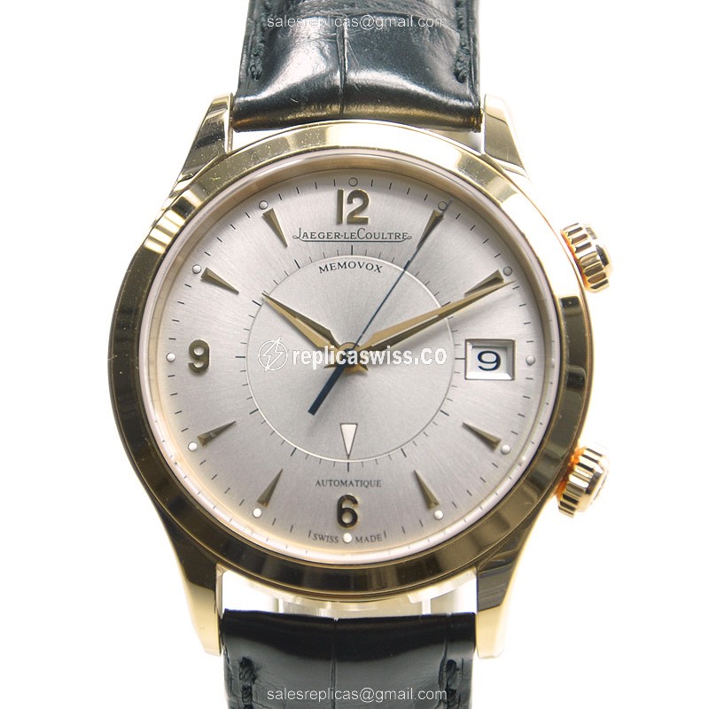 Jaeger-Lecoultre Q1412430 Replica - Ultra Thin - Automatic - 18kt Rose Gold - Silver Dial - Black Alligator Strap