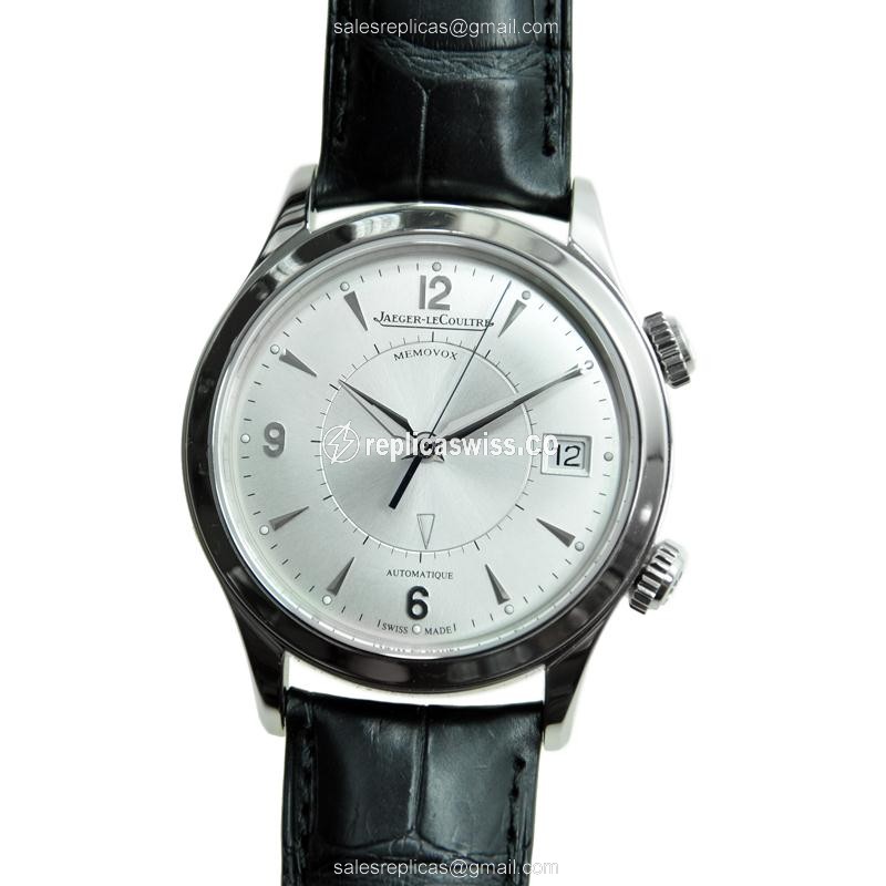 Jaeger-Lecoultre Q1418430 Replica - Ultra Thin - Automatic - Steel Case - Silver Dial - Black Alligator Strap