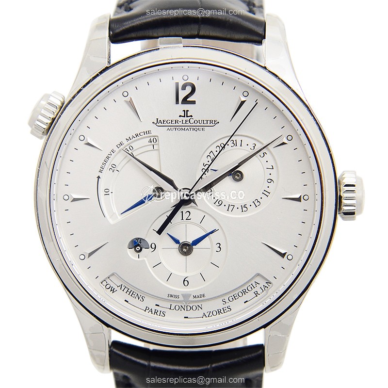 Jaeger-Lecoultre Q1428421 Replica - Ultra Thin - Automatic - Silver Dial - Steel Case - Black Alligator Strap