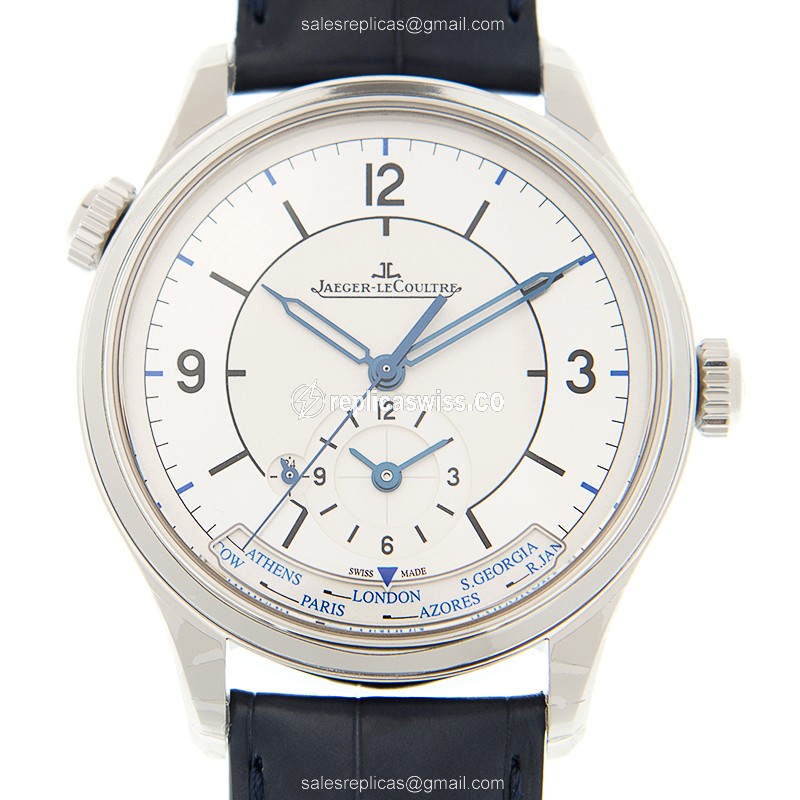 Jaeger-Lecoultre Q1428530 Replica - Ultra Thin - Automatic - Silver Dial - Blue Strap