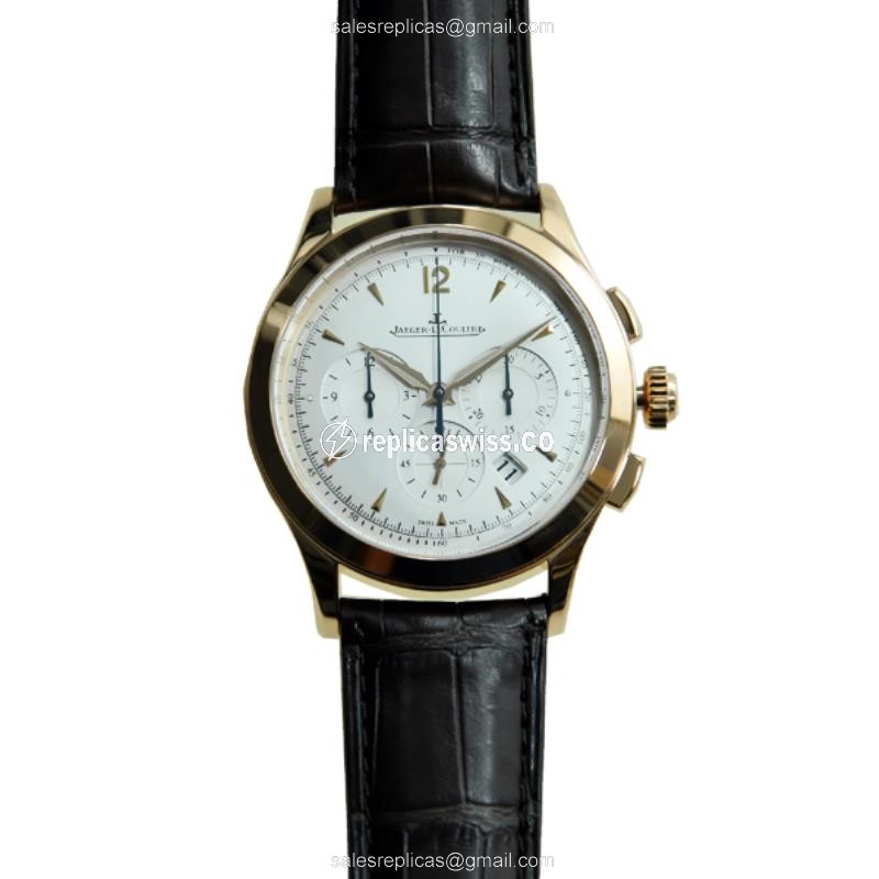Jaeger-Lecoultre Q1532420 Replica - Ultra Thin - Automatic - 18kt Rose Gold - Silver Dial - Brown Alligator Strap