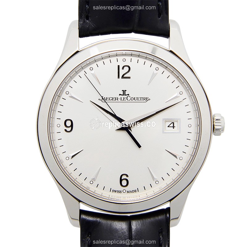 Jaeger-Lecoultre Q1548420 Replica - Ultra Thin - Automatic - Silver Dial - Steel Case - Black Alligator Strap