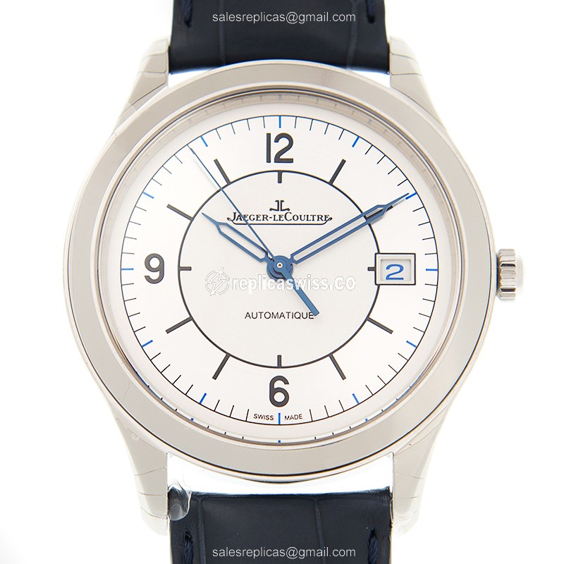 Jaeger-Lecoultre Q1548530 Master Ultra Thin - Auto - Silver Dial - Black Alligator - Sapphire Crystal - Luxury Replica MASTER ULTRA THIN Watch