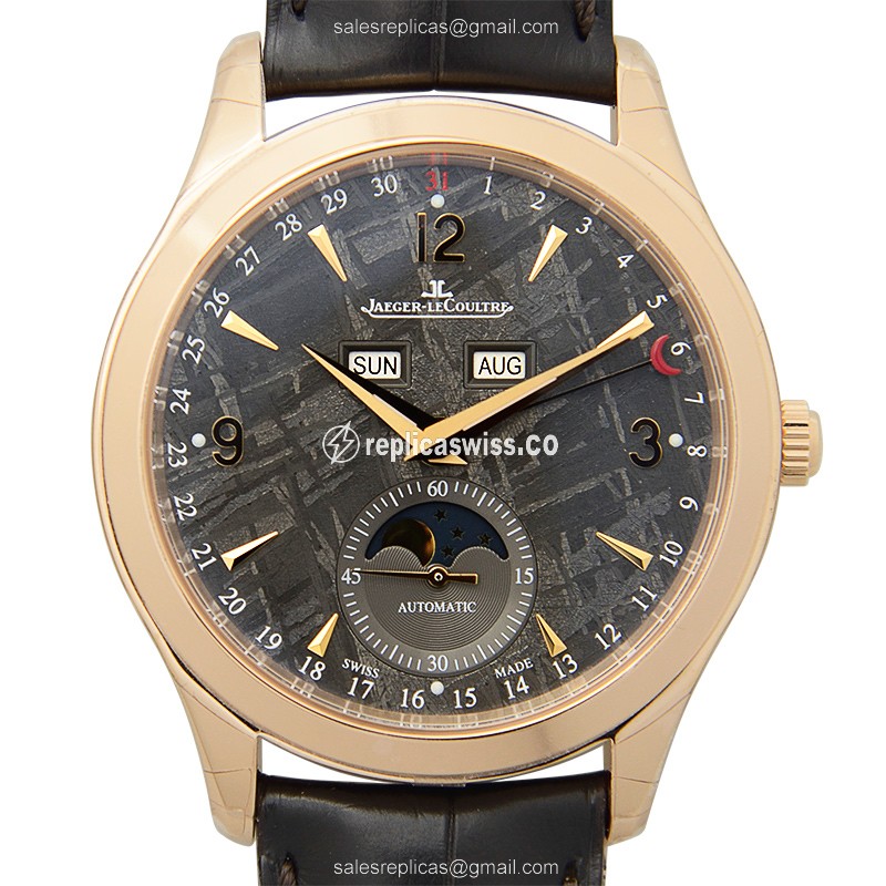 Jaeger-Lecoultre Q1552540 Replica - Ultra Thin - Automatic - 18kt Rose Gold - Brown Dial - Leather Strap