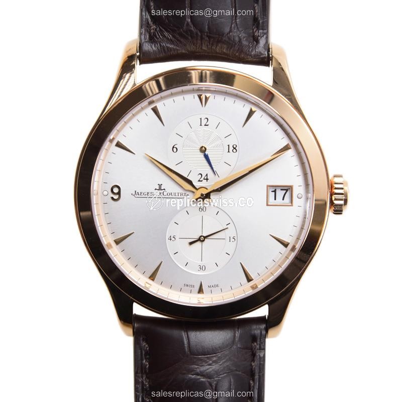 Jaeger-Lecoultre Q1622530 Replica - Automatic 18kt Gold - Silver Dial - Brown Alligator Strap - Luxury Longines Replica Watch