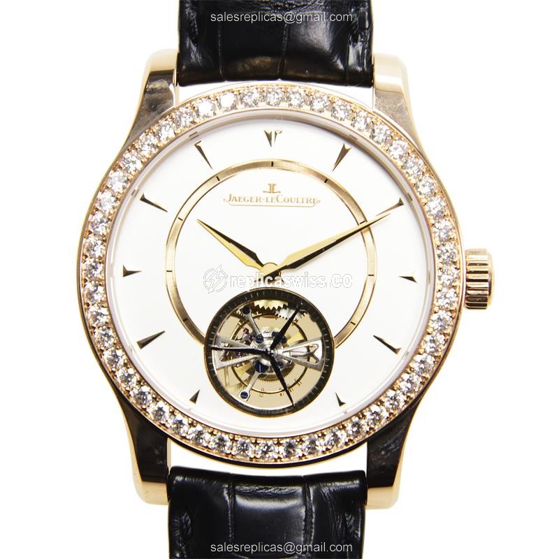 Jaeger-Lecoultre Q1662405 Replica - Automatic - 18kt Rose Gold - Diamonds - Silver Dial