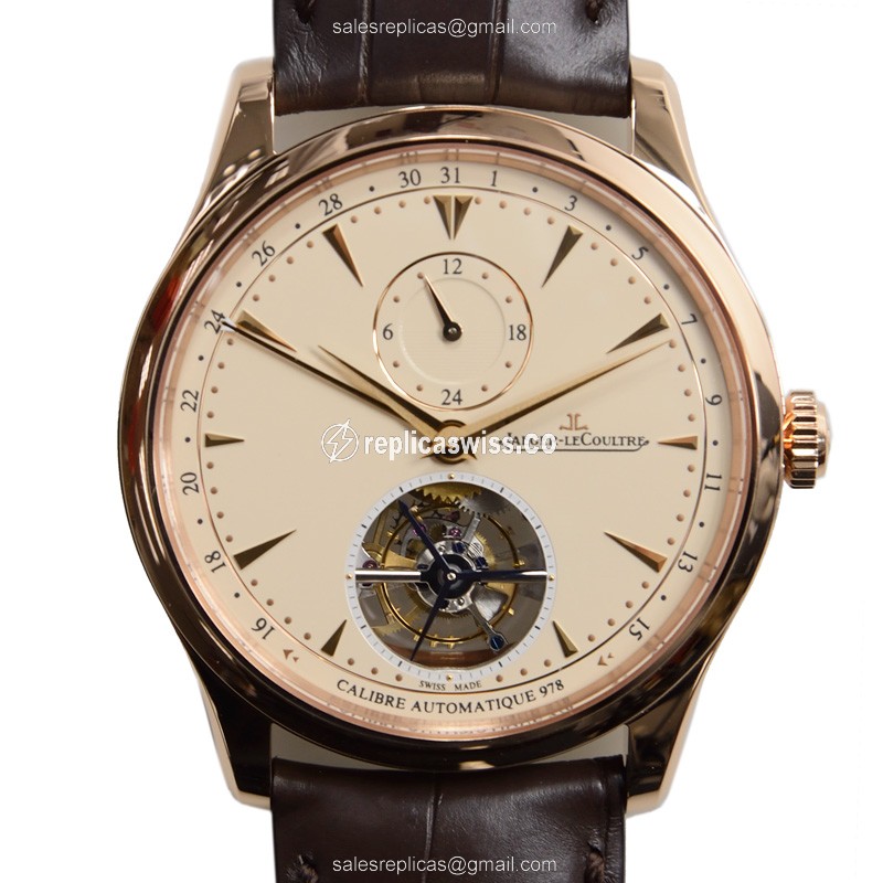 Jaeger-Lecoultre Q1662510 Replica - Ultra Thin - Automatic - 18kt Rose Gold - Beige Dial