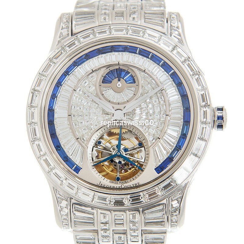Jaeger-Lecoultre Q1663314 Replica - Ultra Thin - Automatic - 18kt White Gold - Diamond Dial - Silver Strap