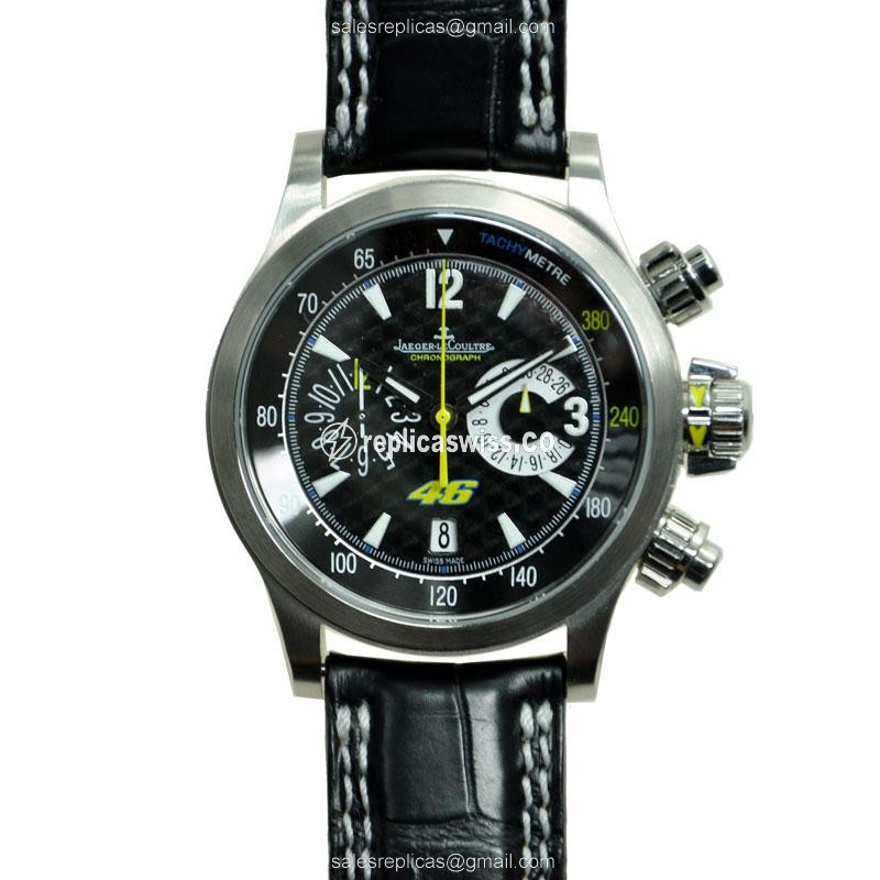 Jaeger-Lecoultre Q175847V Replica - Ultra Thin - Automatic - Black Dial - Steel Case - Alligator Black Strap - Luxury Replica MASTER ULTRA THIN Watch