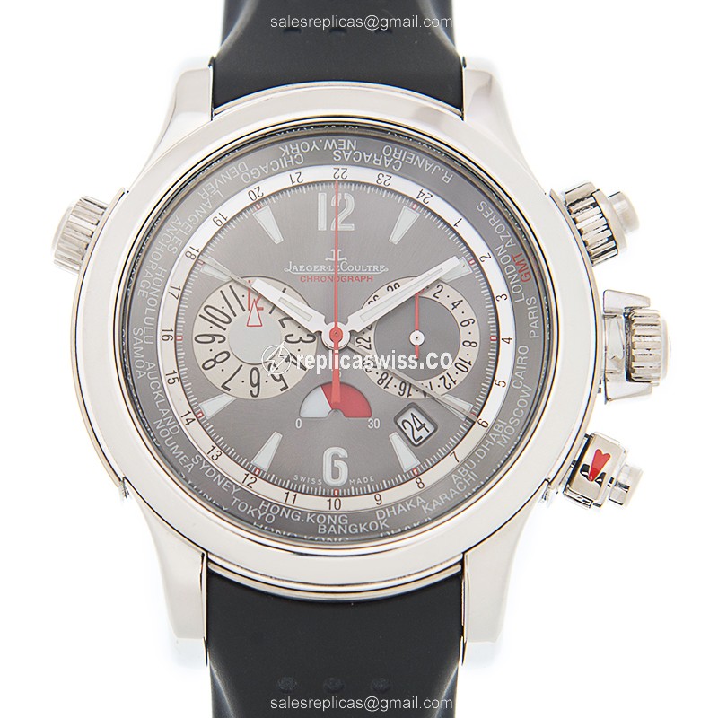 Jaeger-Lecoultre Q1766440 Replica - Ultra Thin - Automatic - Platinum - Gray Dial - Black Rubber Strap