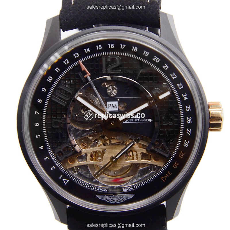 Jaeger-Lecoultre AMVOX Ceramic - Automatic - Black Dial - Cowhide Black Strap - Sapphire Crystal - Luxury Replica AMVOX Watch